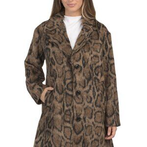 ANNE KLEIN Leopard Leopard Coat
